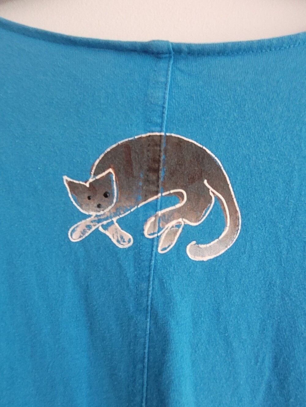 Teal Cat Patch Pocket Moomoo - Picture 7 of 7